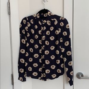Ann Taylor button down floral blouse size XS